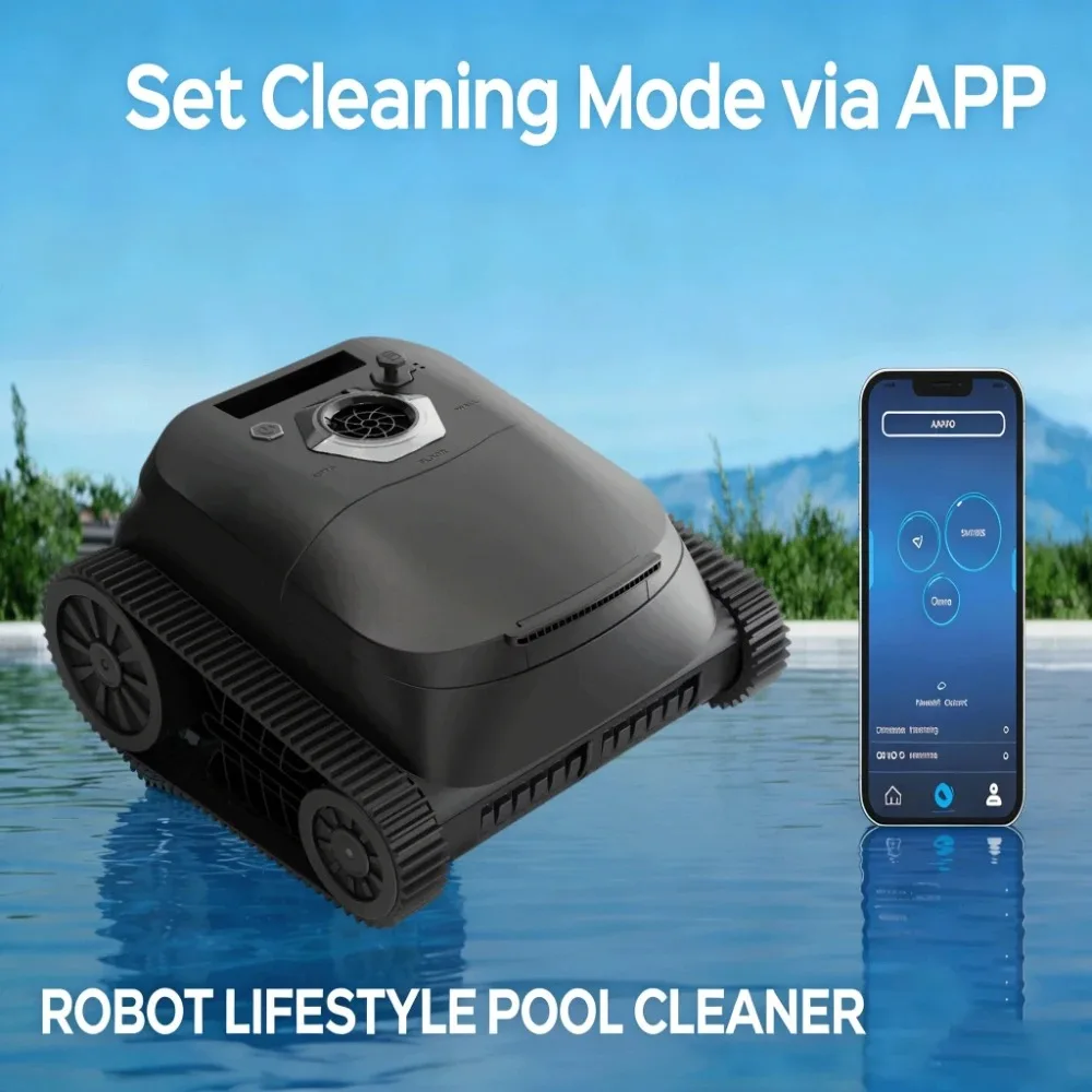 

（2026）Cordless Robotic Pool Cleaner for Inground Pools Up To 2000 Sq.Ft Floor Wall Waterline Cleaning Vacuum for Swimming Pool