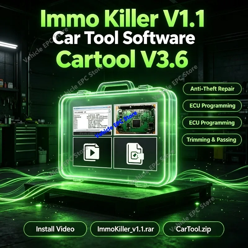 IMMO Killer V1.1 Car Tool Software Cartool V3.6 is the best software to clean airbag files, remove and delete Immo Anti-theft