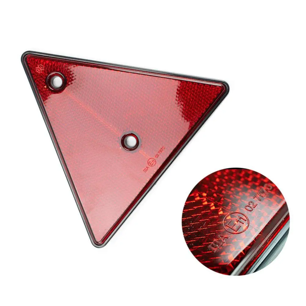 1Pcs Red Rear Reflectors Triangle Reflective for Gate Posts Safety Reflectors Screw Fit for Trailer Motorcycle Caravan