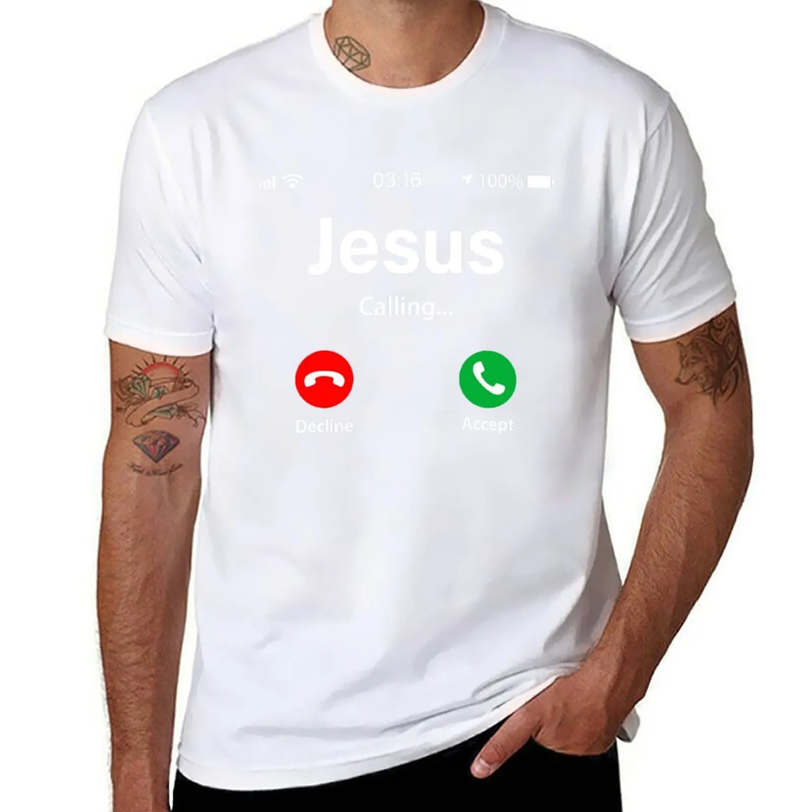 

Jesus Calling Shirt - Funny Jesus Phone Christian T-Shirt t shirts for man cotton soft man t shirt graphic T-Shirt