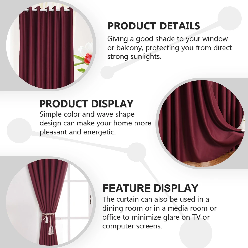 

Alipis 2pcs High Precision Curtain for Window Light Filtering Decorative Privacy Drape