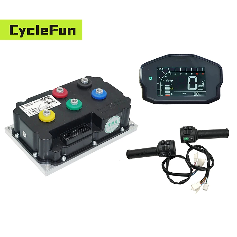 96V Fardriver ND96530 330A BLDC Sine Wave Controller With DKD Display and T08 Throttle for Electric Motorcycle E-Scooter