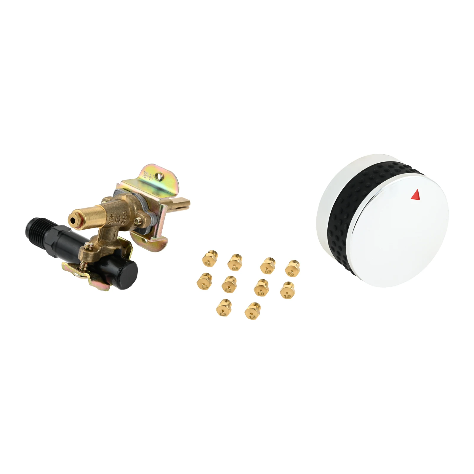 Natural Gas Regulator Control Valve Conversion Kit for Propane Fire Pit BBQ Grill & Burner Regulator with LP Gas Orifices Nozzle
