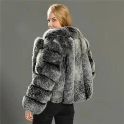 New Elegant Splice Mink Fur Coat Women Luxury Faux Fox Fur Coat Thick Warm Lapel Long Sleeve Open Stitch Fluffy Fur Jacket