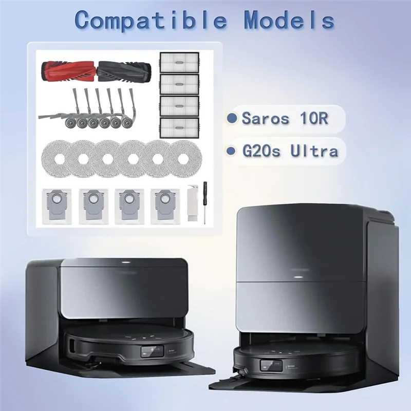 Комплект сменных аксессуаров A71P для робота-пылесоса Roborock Saros 10R, основная боковая щетка, фильтр Hepa, сумки для швабры