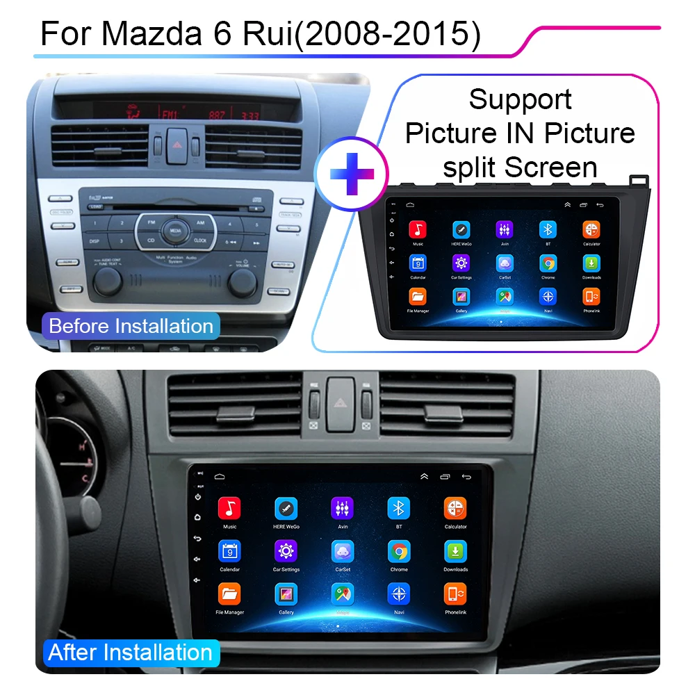 Radio samochodowe z androidem Multimedia dla Mazda 6 GH 2007-2012 odtwarzacz multimedialny nawigacja GPS Carplay jednostka główna Audio Stereo Auto GPS