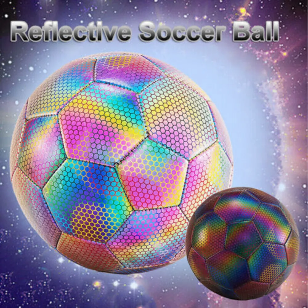 Reflective Soccer Ball Light Up Football Size 5 Glowing Footballs For Training