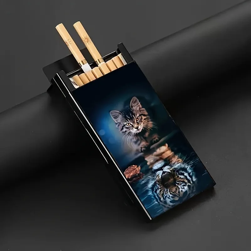 

Creative Tiger And Lion Pattern Cigarette Case, Deluxe Men's And Women's Cigarette Holder,