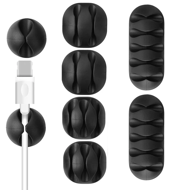 Cable Organizer Silicone USB Winder Desktop Tidy Management Clip Cable Holder For Mouse Headphone Protector Wire Organizer Clamp