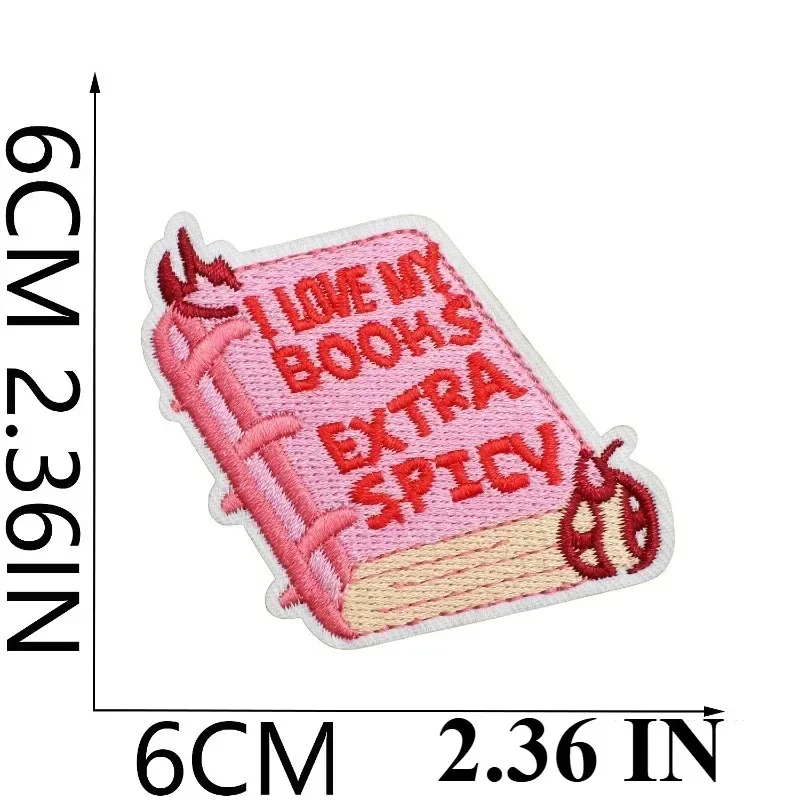 Patch brodé en tissu pour livre, motif Crâne de lecture, pour décoration de vêtements et sacs, avec motifs Zai Love Learning Chapter