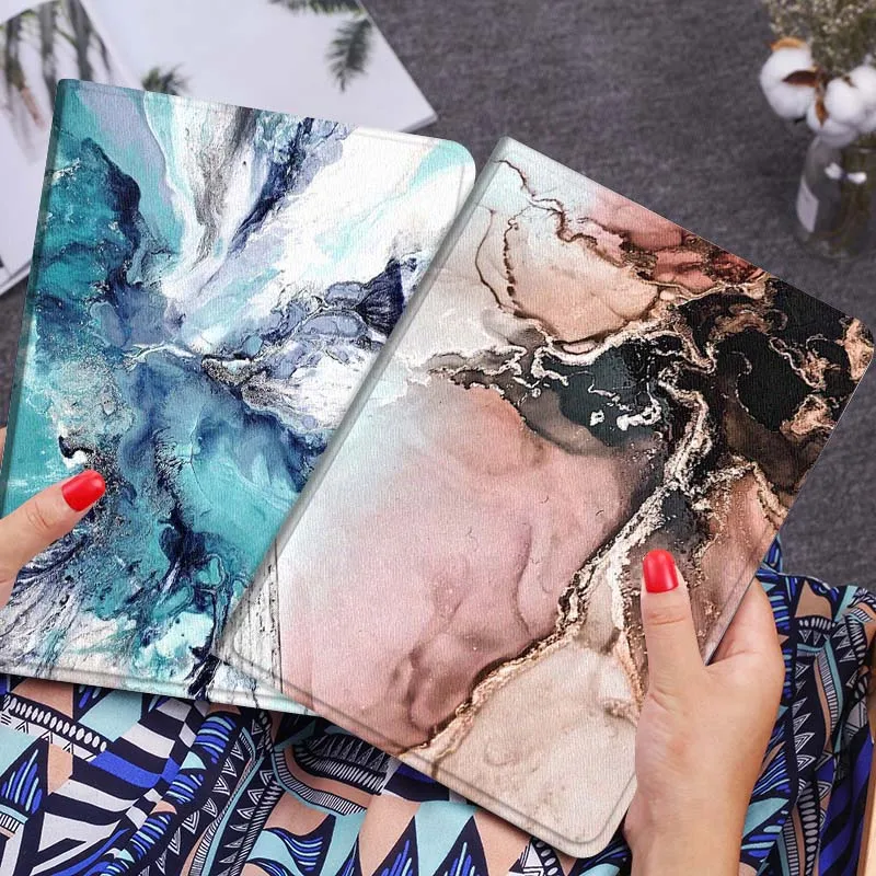 

Чехол для планшета с мраморным узором, розово-коричневый, для Huawei Honor MatePad MediaPad Air 5 6 7 11 V6 V7 V8 V9 X9 X8 T10 T10s C5e T5, подарок