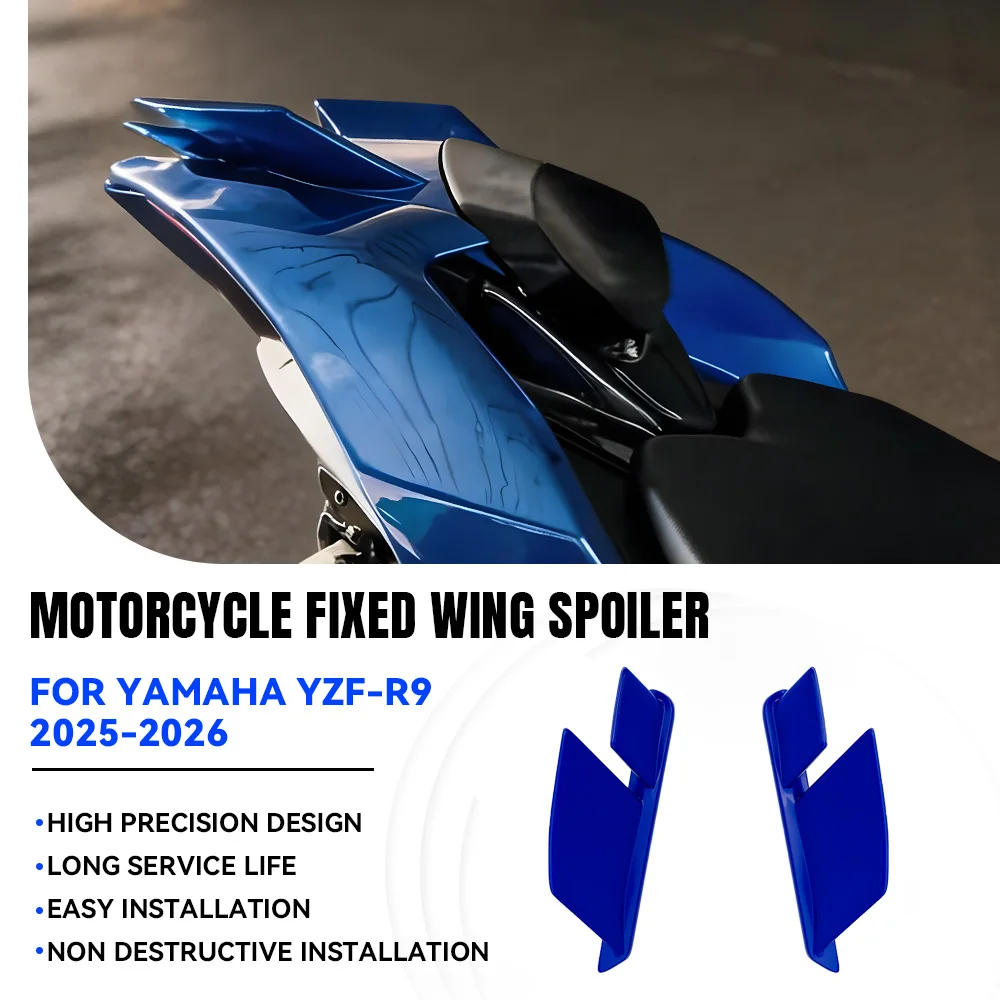 NEW For YAMAHA YZF-R9 2025-2026 Blue Tail Wing Rear Spoiler Winglet YZF R9 Motorcycle Accessories Rear Fairing fixed wing