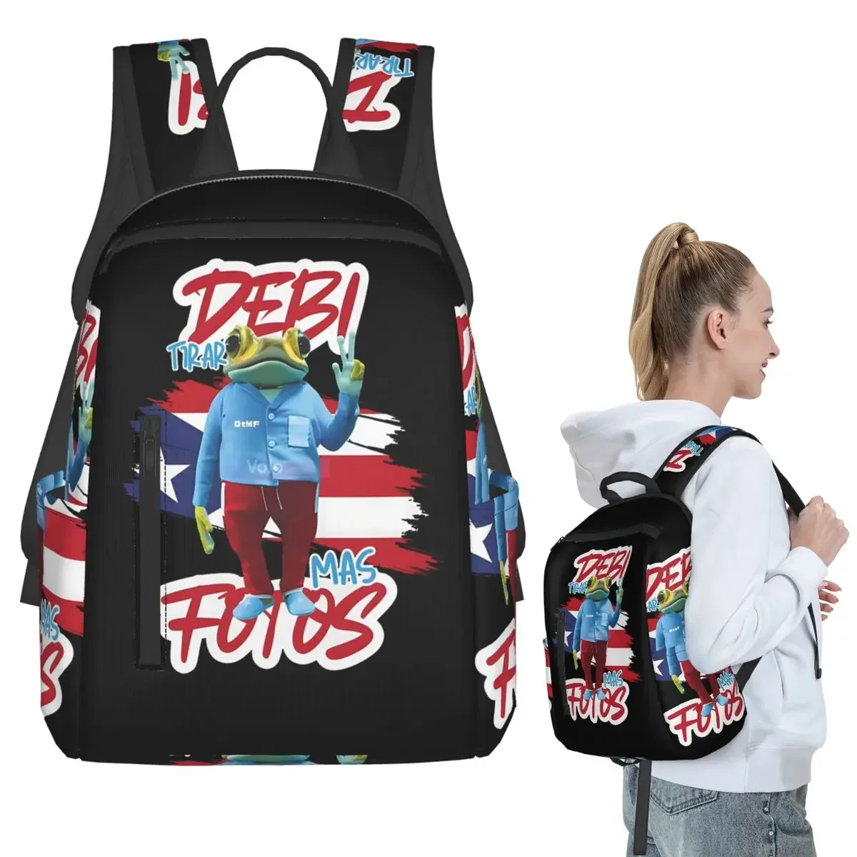 Bad Bunny DTMF Debi Tirar Mas Fotos Backpack Student BookBag Kids School Bag Computer Shoulder Bags Boys Girls
