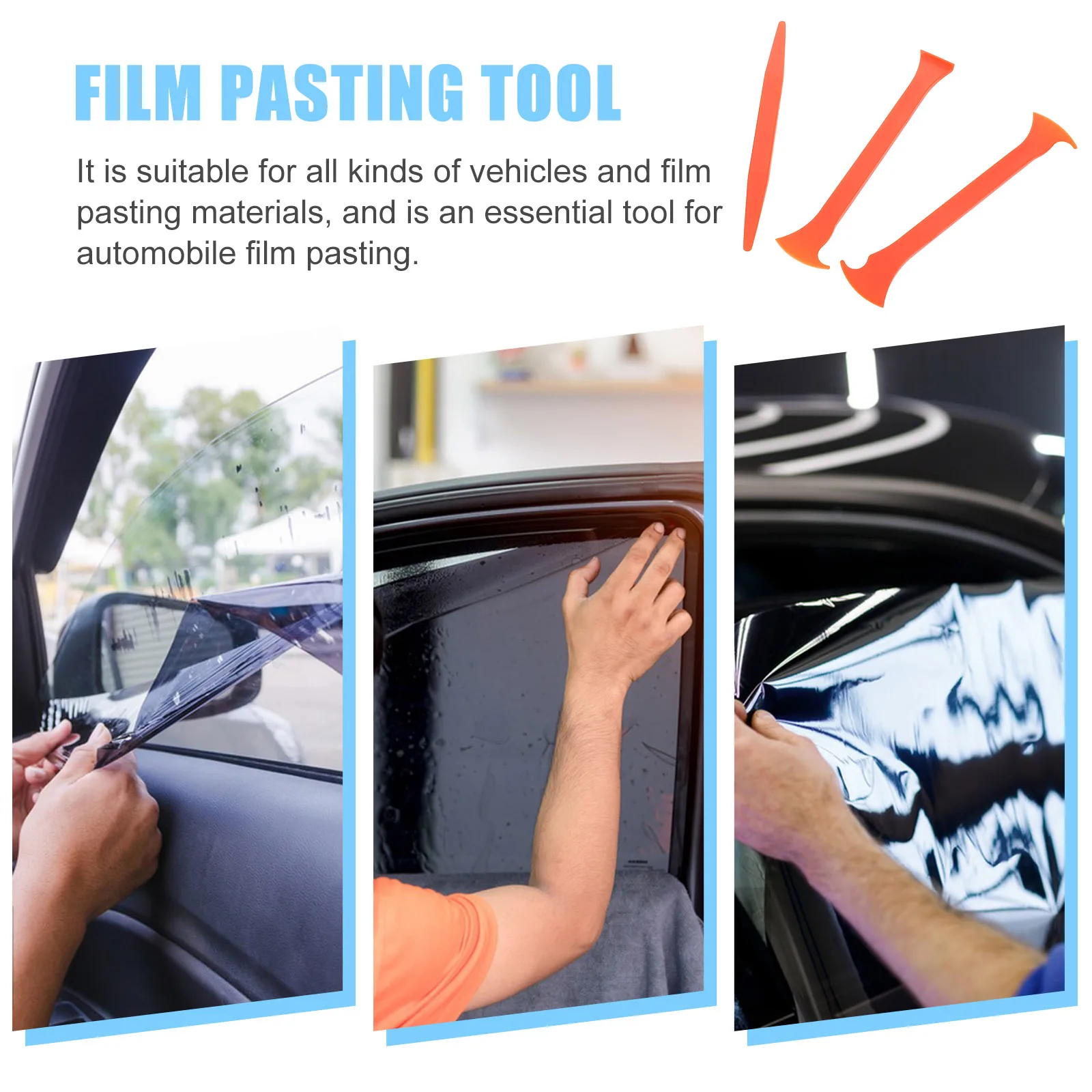 

3pcs Plastic Car Tools Vinyl Wrap Edge Trimming Squeegee Installation Tool For Car Film Decal Remover Micro Scraper