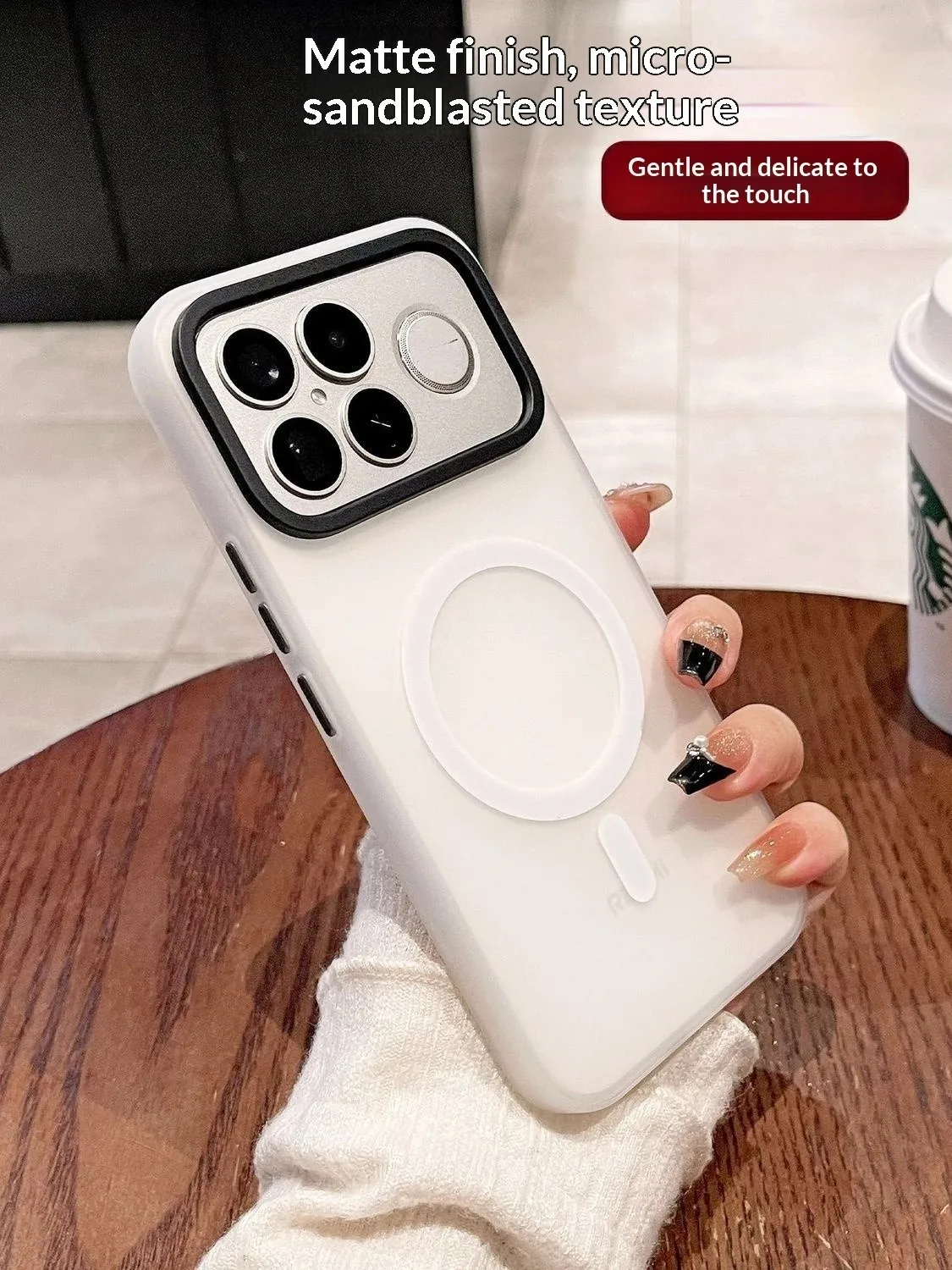 Para XiaoMi POCO F8 Ultra Funda de lujo minimalista luz magnética arena hielo niebla PC Funda para pocoF8Pro Funda a prueba de golpes