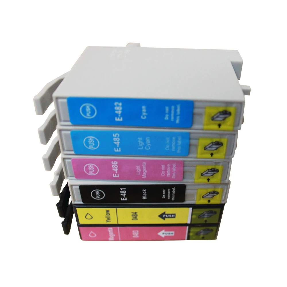 6x T0481 T0482 T0483 T0484 T0485 T0486 Compatible Ink Cartridges for Epson Stylus R300 R340 RX500 RX620 Printer