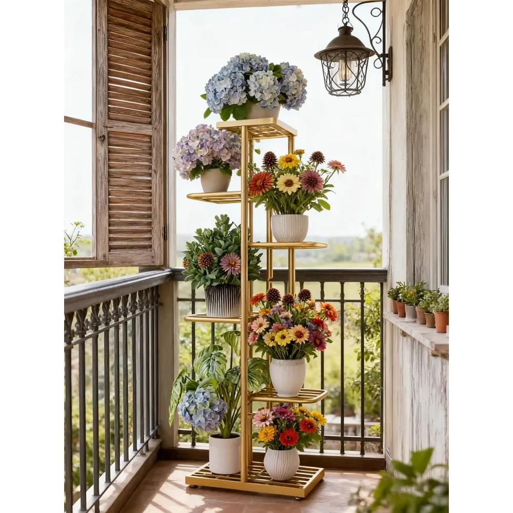 

Plant Stand, HeavyDuty Metal Frame, Metal Flower Stand, HighAngle MultiTier Plant Rack, Indoor Outdoor Flower Pot Display Stand