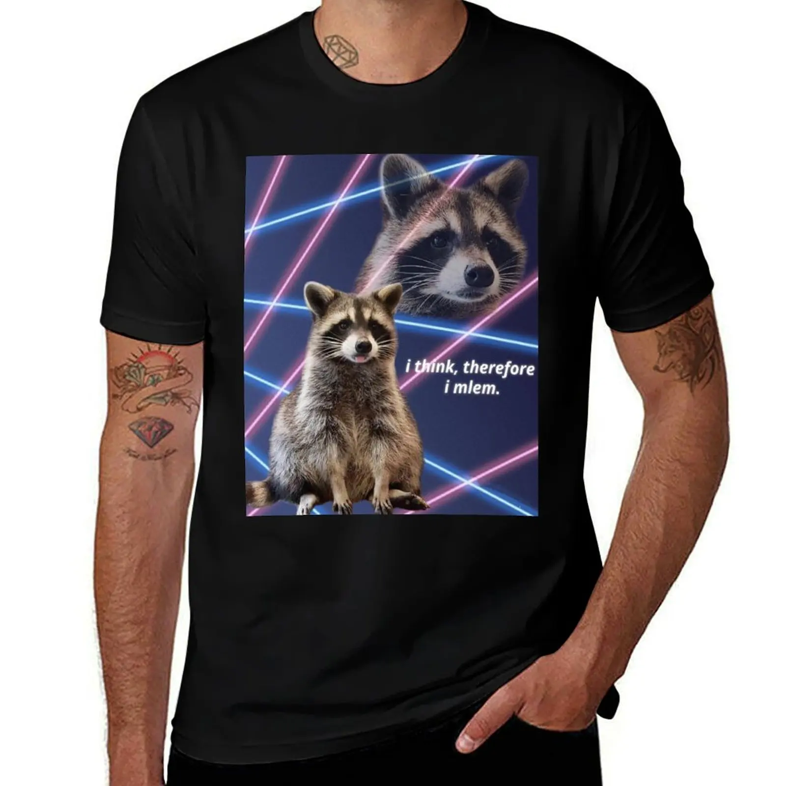 I think, therefore I mlem - funny raccoon quotes T-Shirt graphics plus sizes designer shirts funny t shirts men