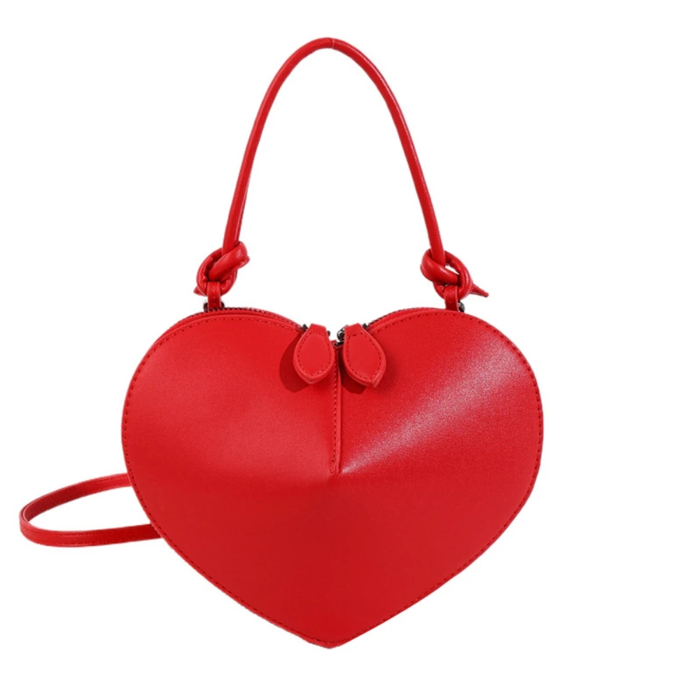 Stylish Handbag Versatile Shoulder Bag Glossy Heart Design Crossbody Bag Cute Little Bag Fashionable Shoulder Bag for Women