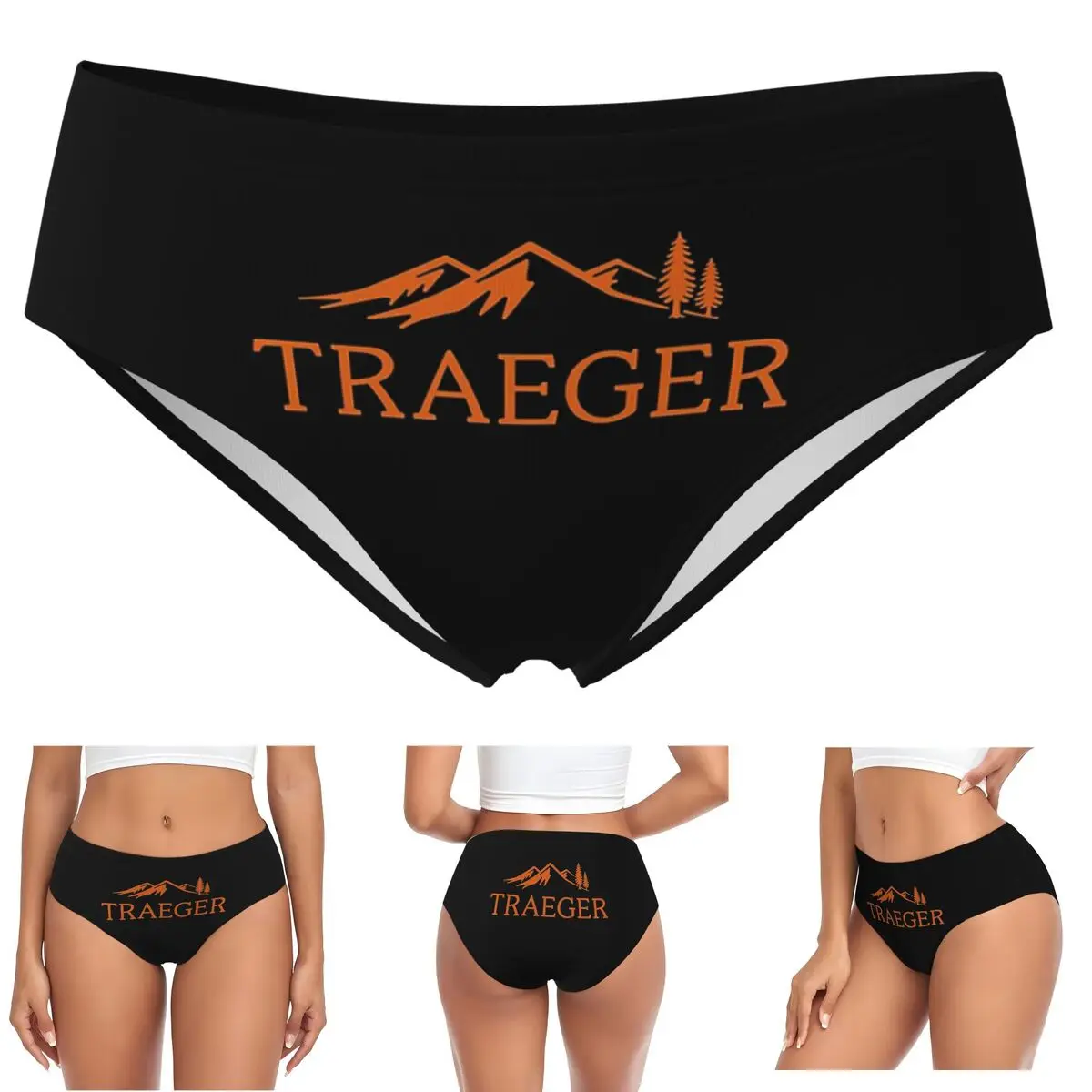 Custom Traeger Pellet Grill Smoke BBQ Essential Panties Briefs Women's Comfort Briefs Underwear Breathable Female Underpants