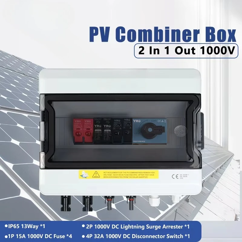 Yro 2 in 1 Out 1000V Solar Combination Lock for IP 65 Plastic Power Distribution Anschlusskasten Safe Box Electrical Equipment