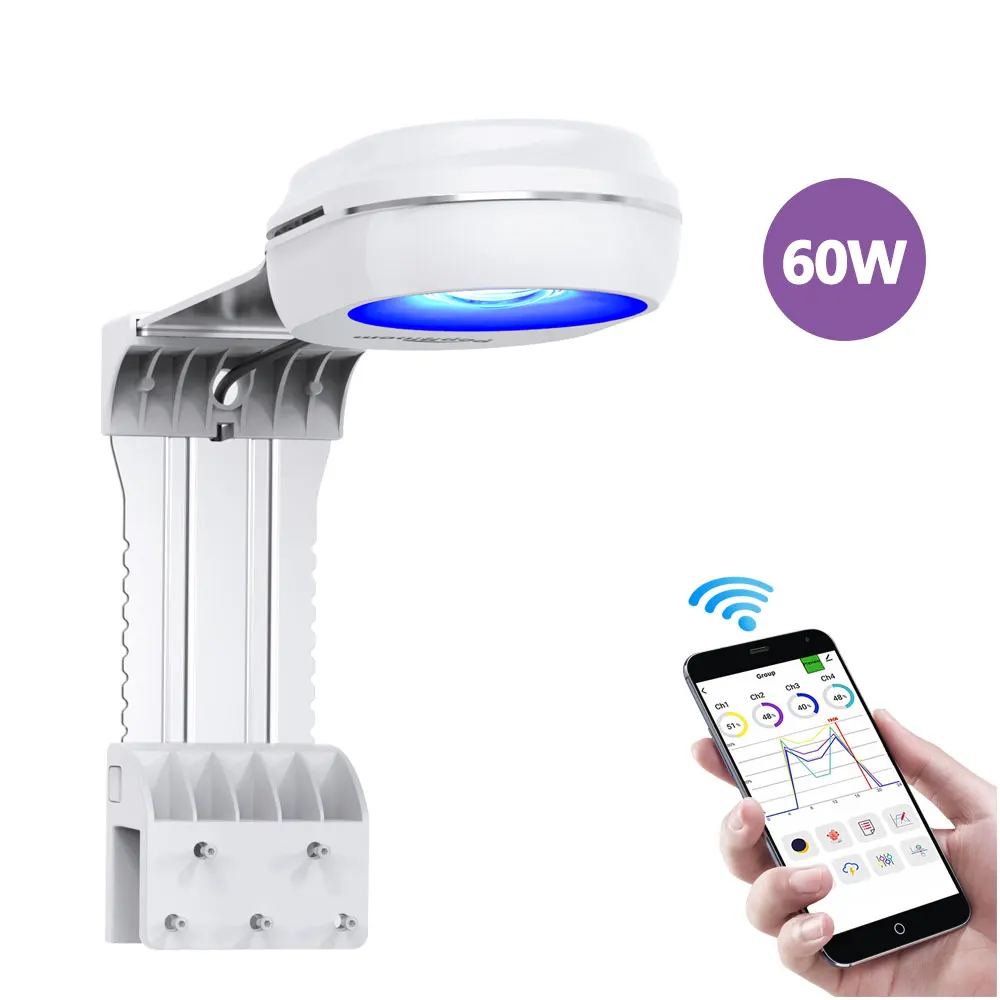 

PopBloom Full Spectrum Aquarium Lamp, WiFi APP Program Marine Aquarium Light for Reef Coral SPS/LPS Nano Tank,Include Mount