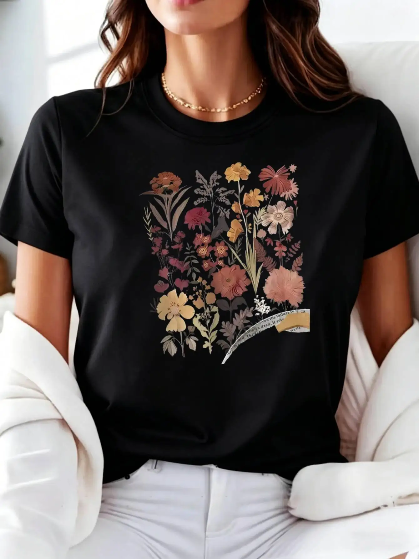 Vintage Floral Print Women's T Shirt Casual Outdoor Lightweight Comfortable Daily Wear Printed Round Neck Short Sleeve Season