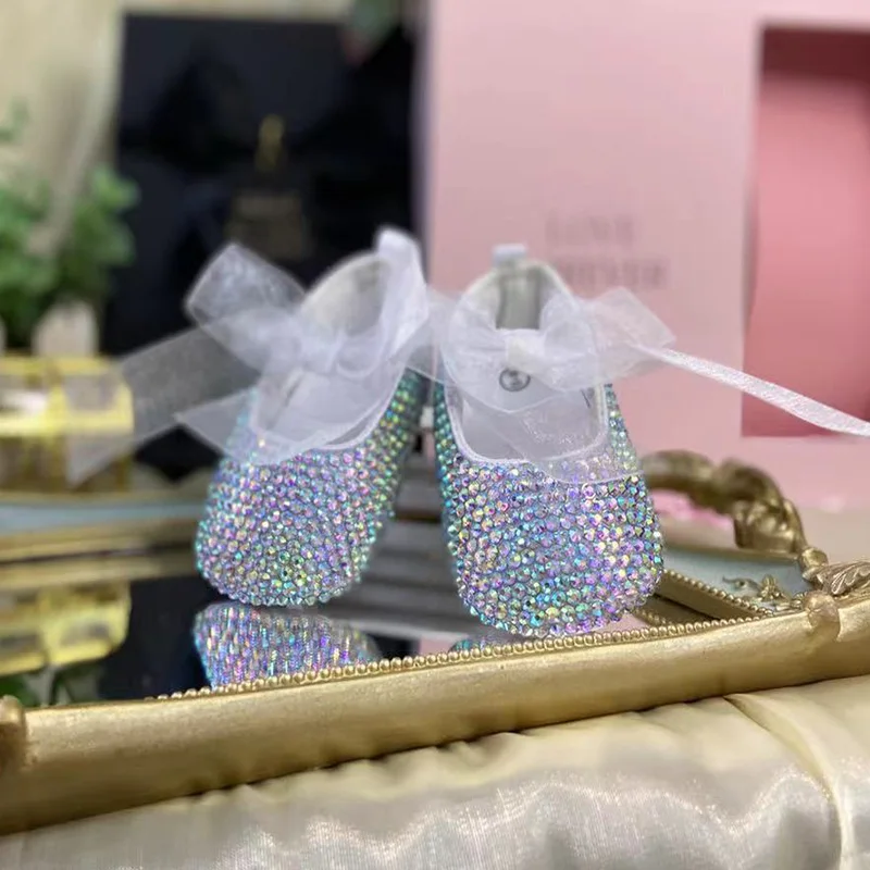 

Bling Newborn Custom baby name and birthday prewalkers fancy dazzling kids fashion infant noble shoes