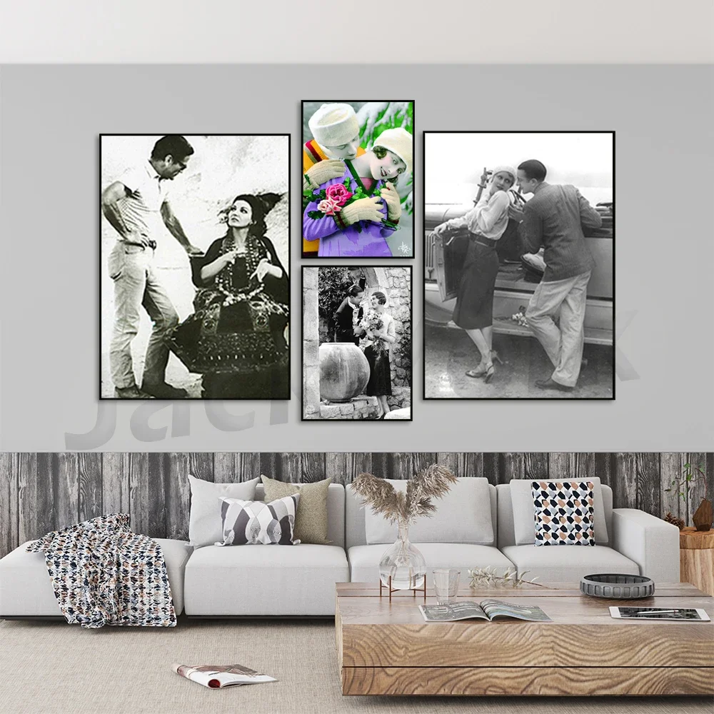Poster Lovers Love lovers in love vintage boyfriends early 1900s beginning century engagement seduction eros young couple