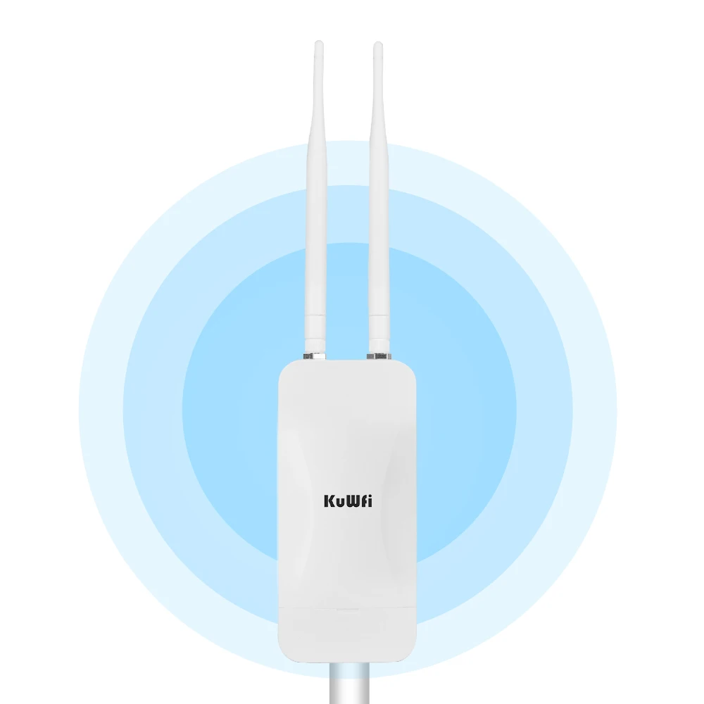 SMA Antenna KuWFi Wireless ap 100 Users 1200mbps Outdoor Wireless Wifi Access Point 200-300m Range Poe Wifi Access Point