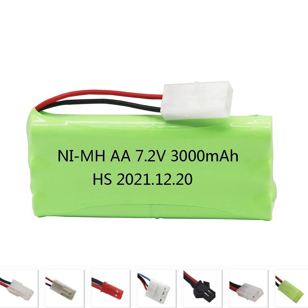 7.2V 3000mah NI-MH AA battery for Remote control electric toys boat car truck accessories upgrade 7.2 V 2400 mah aa nimh battery