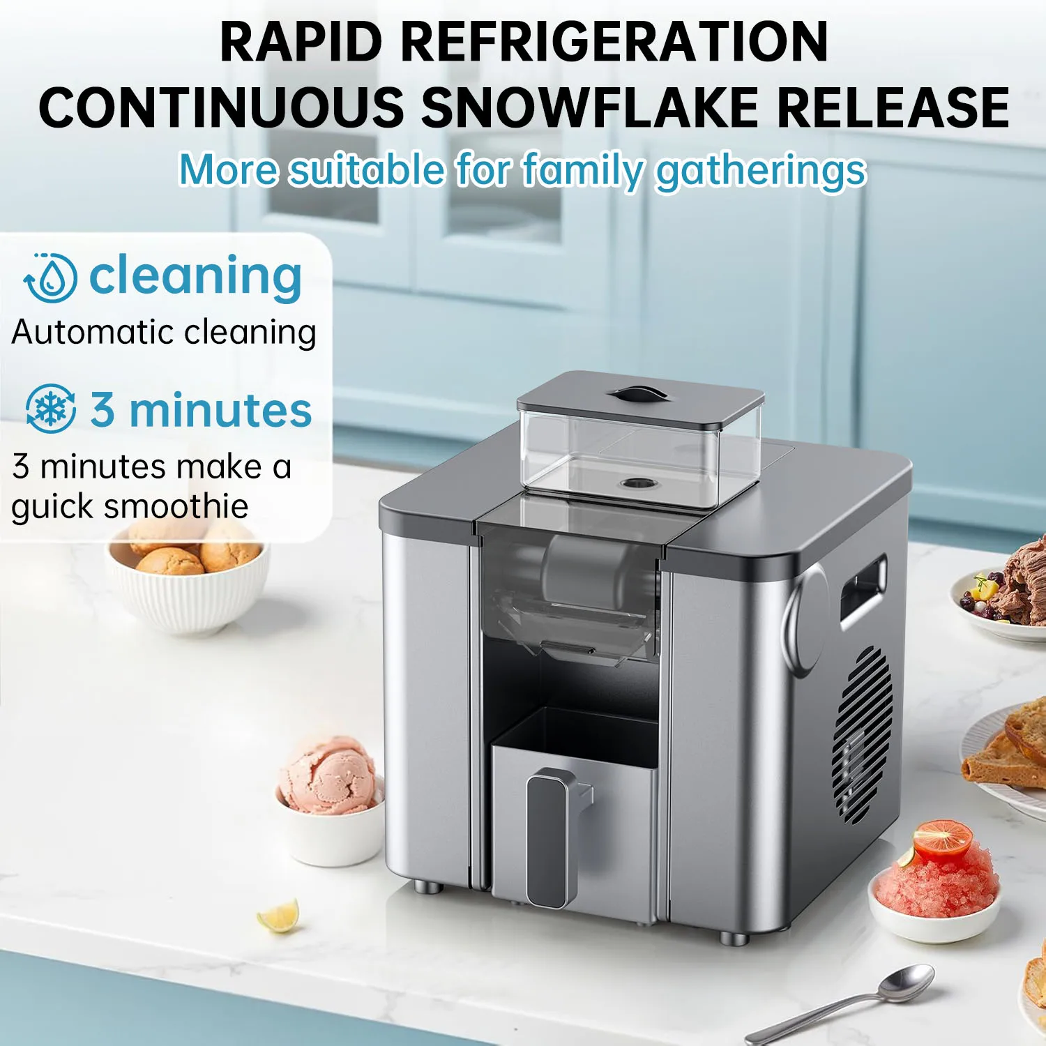 2025 CE Certified Efficient Automotive Defrost Commercial Snow Ice Machine Touch Sensor Ice Crusher Household