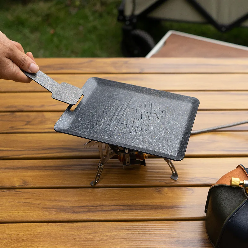 Outdoor Frying Pan Small Baking Pan Non-stick Medical Stone Non-stick Pan Square Mini Barbecue Pan