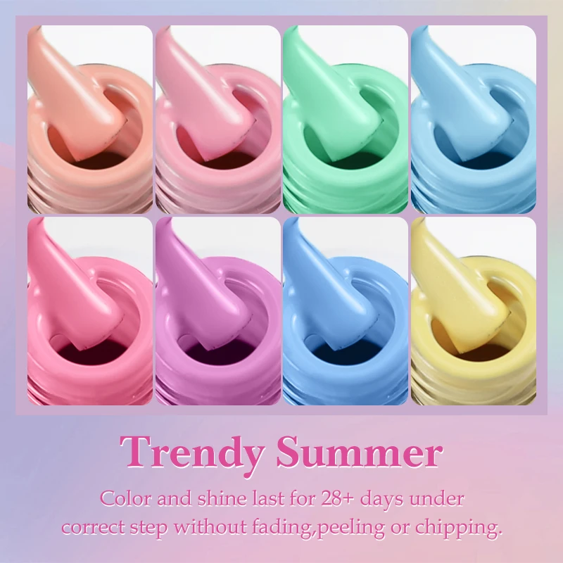 Arte Clavo Macaron Color Gel Polish Set - 180 tonos de moda Fórmula duradera resistente a las astillas para manicura profesional en el hogar