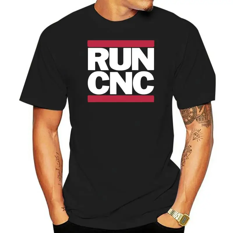 Run CNC Black T-shirt CNC Machinist Code Turner Mill Shirt For Men