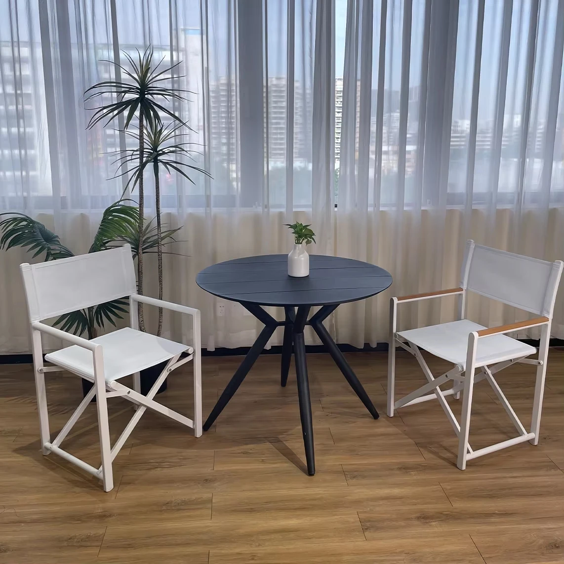 Modern Folding Garden Chair Portable Outdoor Aluminum Seat for Camping Picnic Park Hotel Events
