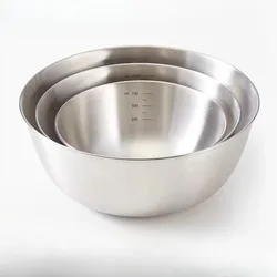 Three Piece Household Scale Basin Set, Stainless Steel Cooking Basin, Thickened Design, Essential For Daily Home Use