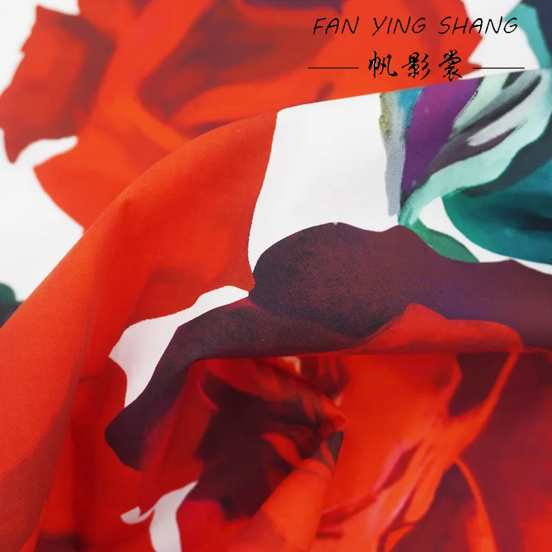 2025 نسيج القطن الرقمي الوردي الأحمر لفستان قميص تنورة Telas Para Costura Tissus Couture ткан مادة القماش الخياطة لتقوم بها بنفسك #6