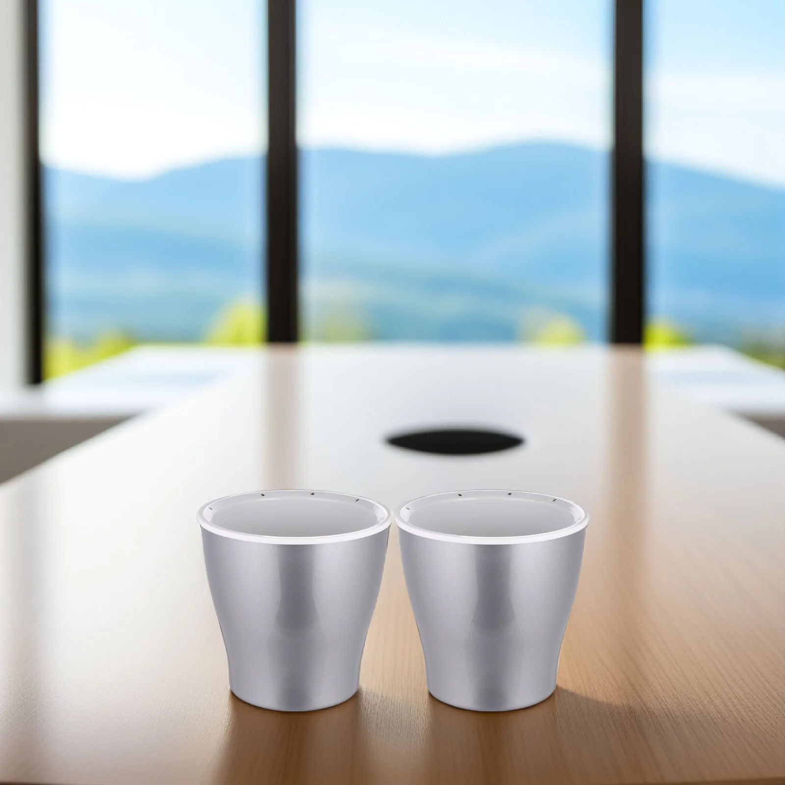 

2Pcs Self Watering Flowerpot with Cotton Rope High Strength Plastic Planter for Home Garden Large Regular Size Fashion Chic