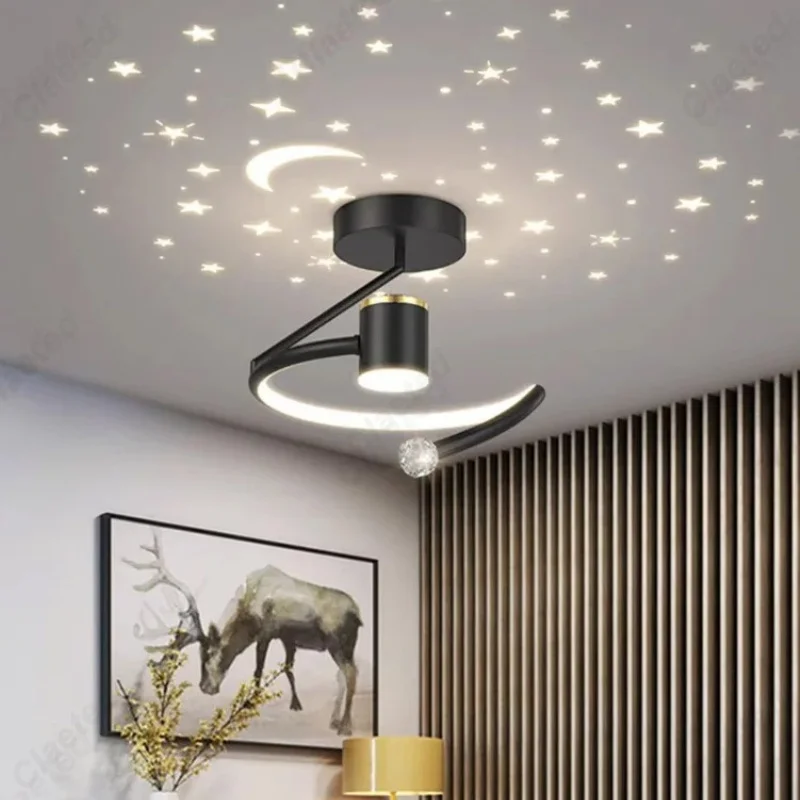 Creative Modern LED Corridor Ceiling Lamp with Full-view Starry Sky Design Decorative Home Lighting for Living Room Bedroom