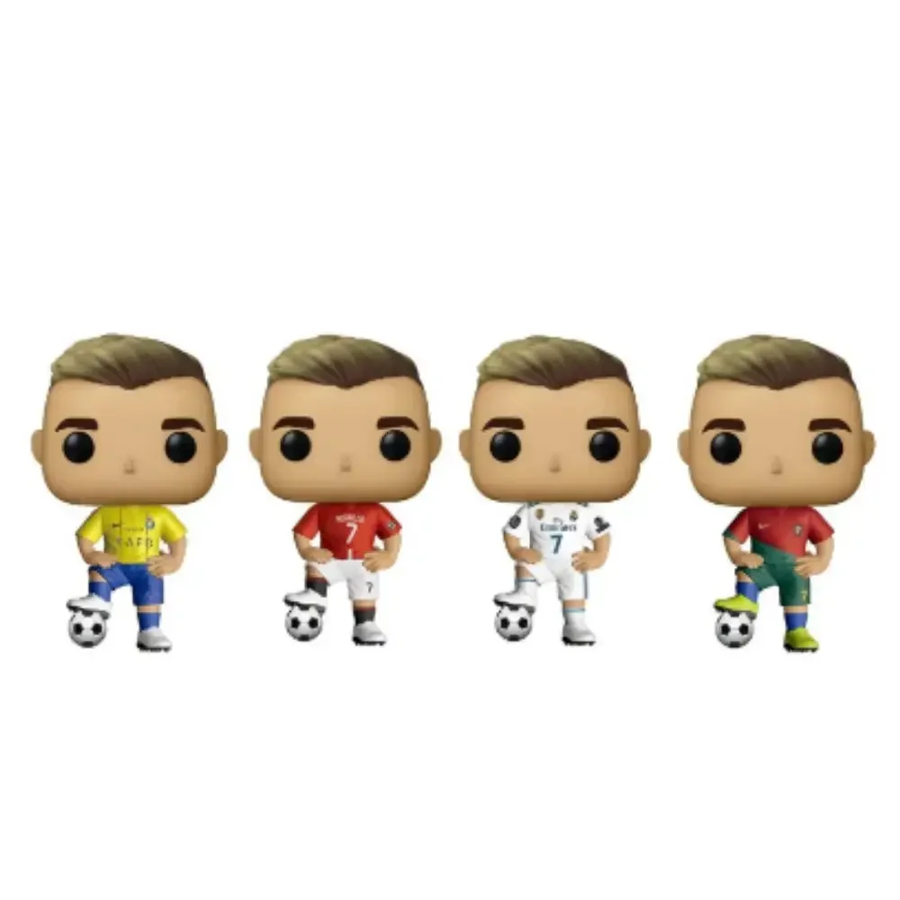 NEW 4Pcs op Cristiano Ronaldo4 inch #7Manchester United Vinly Figure decoration table football star decoration kids gifts