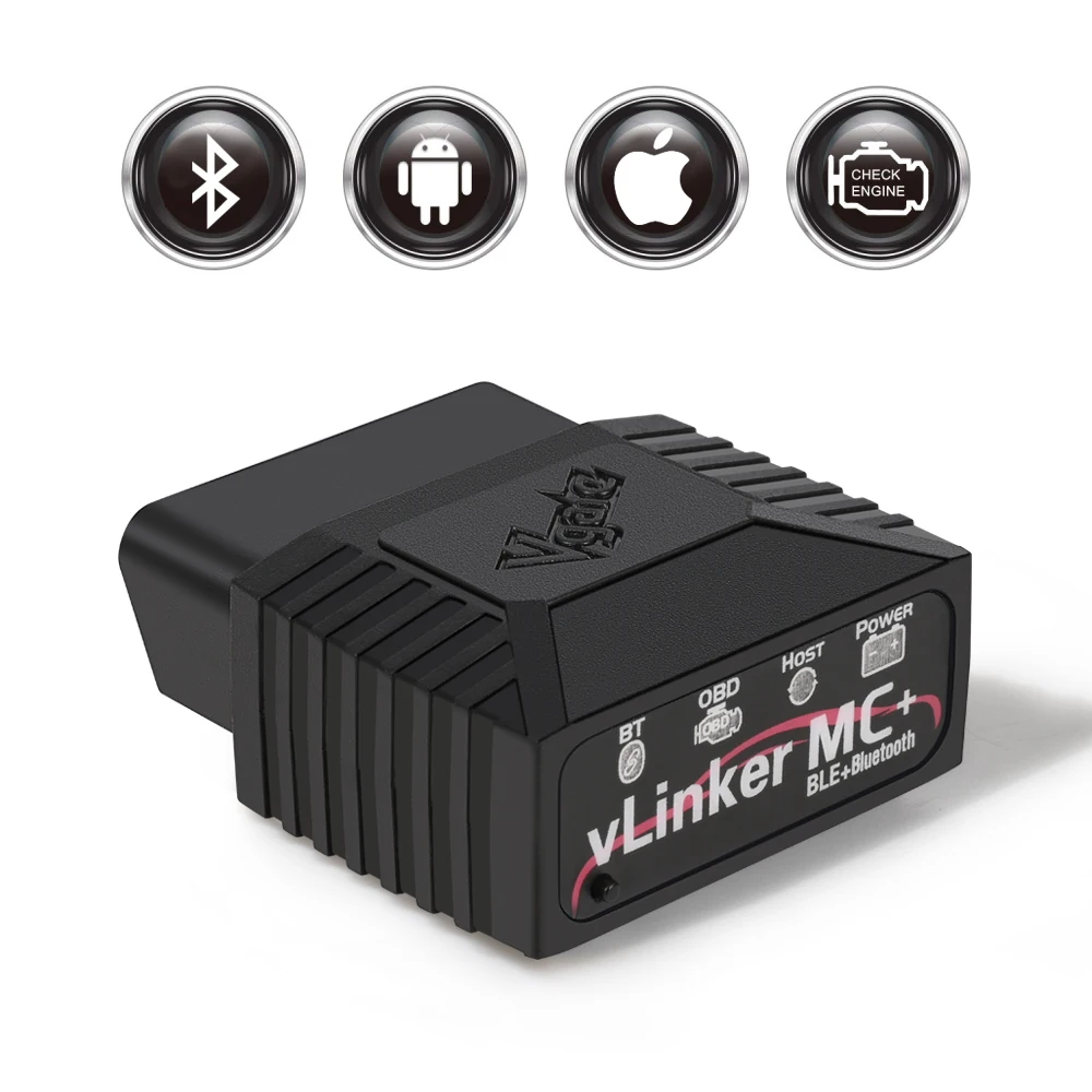 Vgate VLinker MC+ 4.0 ELM327 V2.2 BT OBD2 считыватель кодов для Android IOS автомобильный диагностический сканер