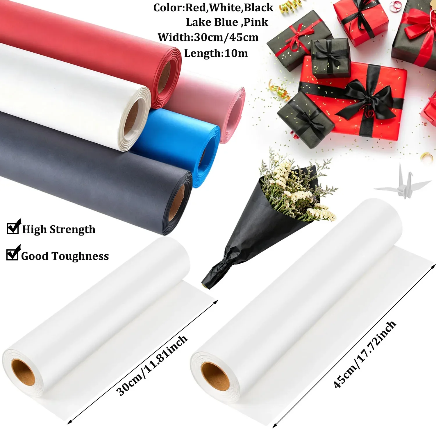 1-2 لفة كرافت لورق الهدايا الأسود اوريغامي التفاف لفة تصميم التعبئة والتغليف الملونة المعاد تدويرها ورق ألبوم القصاصات من الورق المقوى