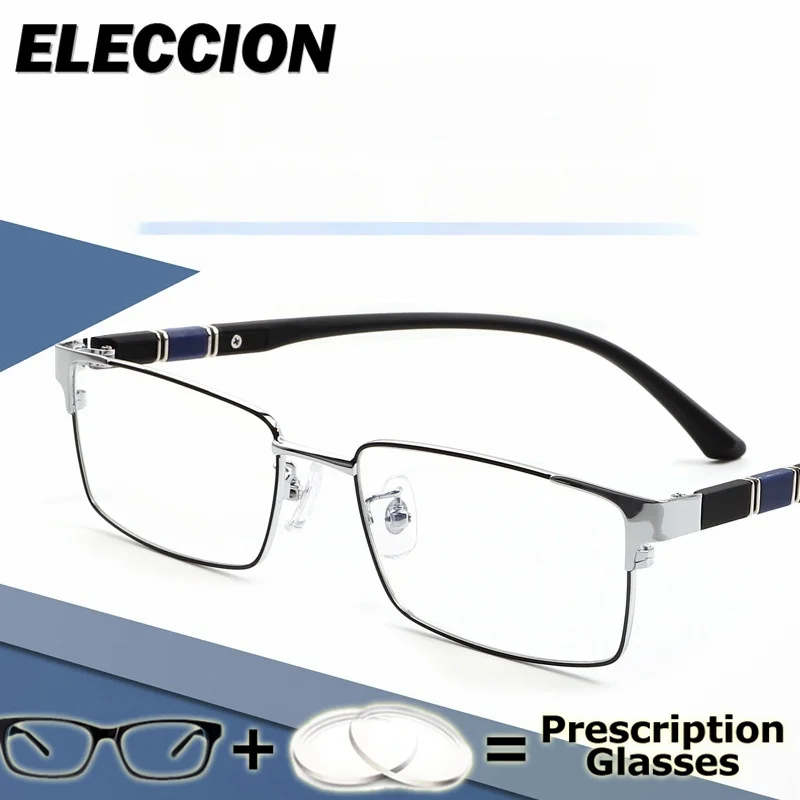 

ELECCION очки по рецепту мужские квадратные компьютерные очки с защитой от синего света высококачественные фотохромные очки для близорукости