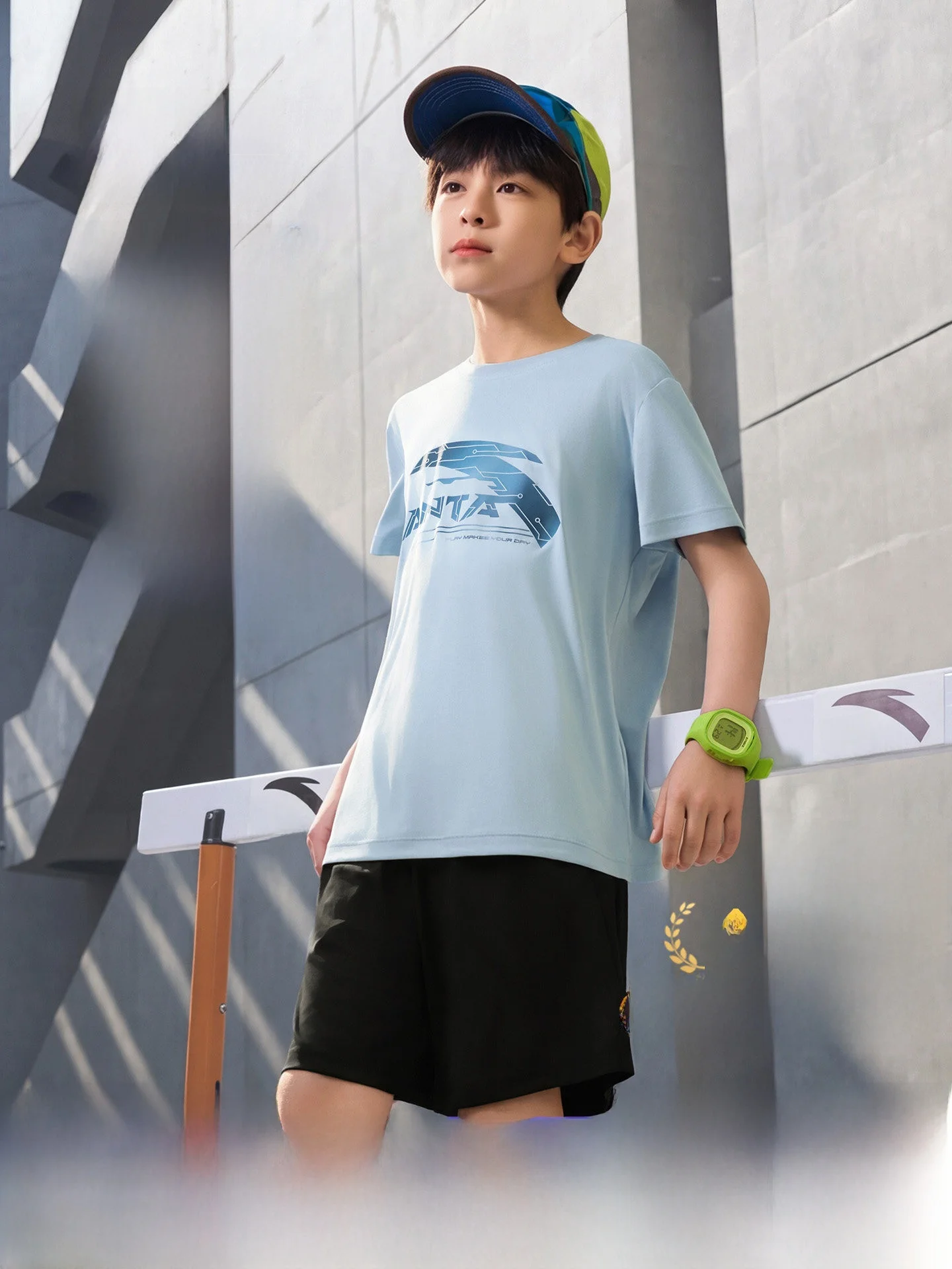 kids-sporty-quick-dry-two-piece-set-for-boys-summer-2026-fashionable-short-t-shirt-and-shorts-ensemble-polyester-fiber