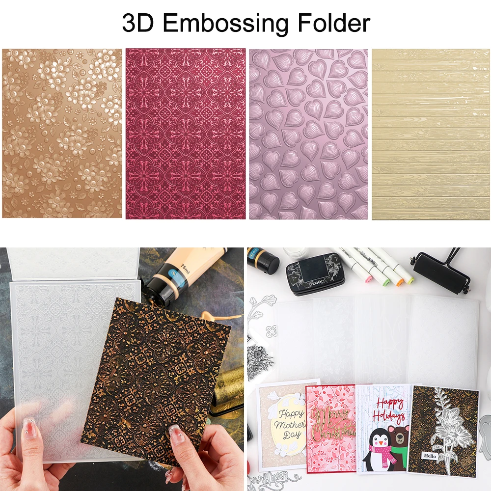 2024 New Multi-layer 3D Embossing Folder Heart Retro Figure Background For Add Textured Detail to Paper Crafting Project Making