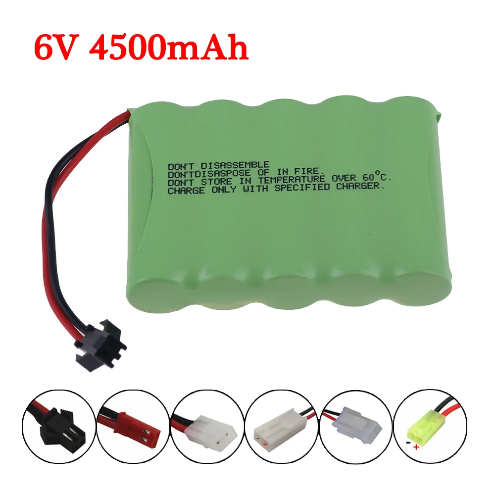 6V 4500mAh NiMH Battery SM/JST/TAMIYA 6V Batteries for R/C Stunt Cars R/C Trucks R/C Boats R/C Tank Remote Control Toys Vehicle