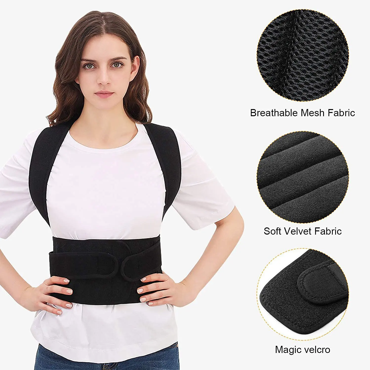 Brace Posture Corrector for Back Lumbar Support Shoulder Posture Support for Improve Posture Provide and Back