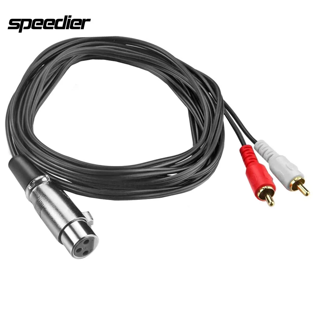 

Red White 2 RCA Male to XLR Female Stereo Audio Y Cable Adapter - Various Lengths Available including 15cm 150cm 300cm 1.5m 3m