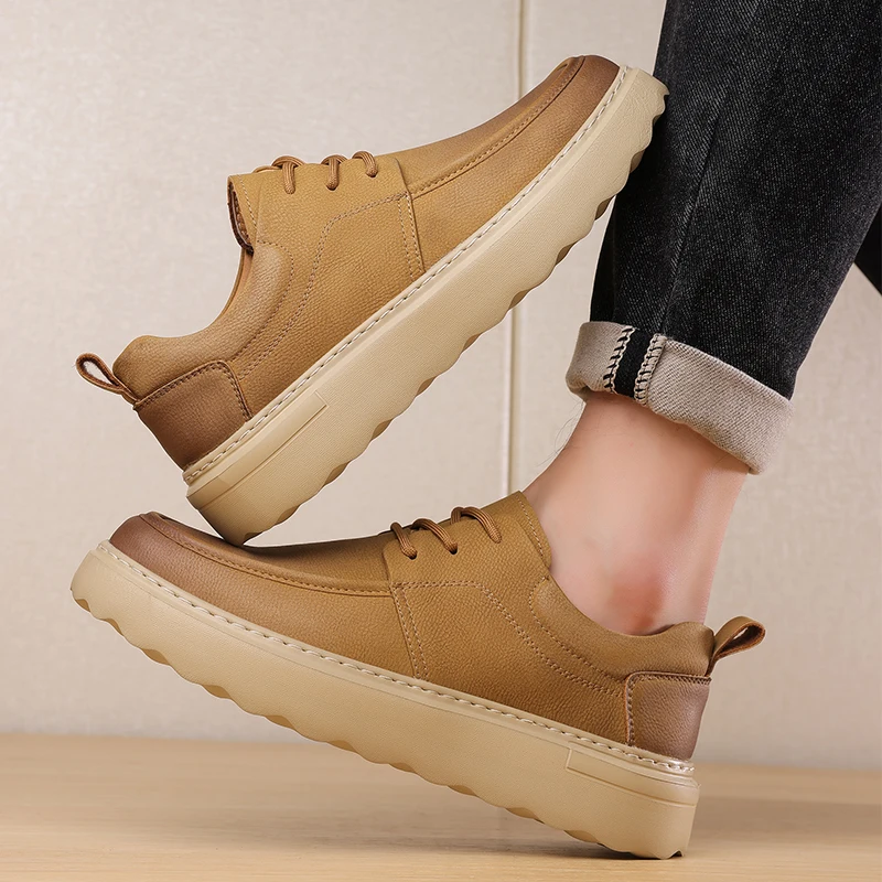 

Men's trendy board shoes Comfortable high-quality minimalist style Office or daily Outdoor Fashion Street Lace up shoes New